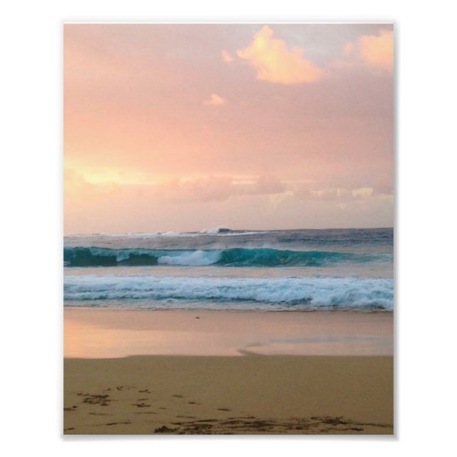 Sunset Beach and ocean  Photo Print (Front)