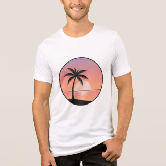 Sunset Beach Badge – Minimalist Hand-Drawn T-Shirt Tri-Blend Shirt