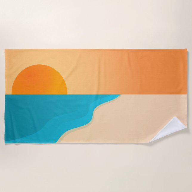 Sunset beach beach towel (Front)