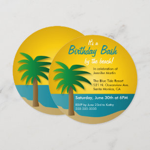Sunset Beach Birthday Party Invitation
