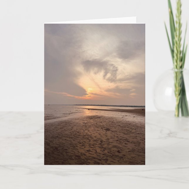 Sunset Beach Blank Greeting  Card (Front)