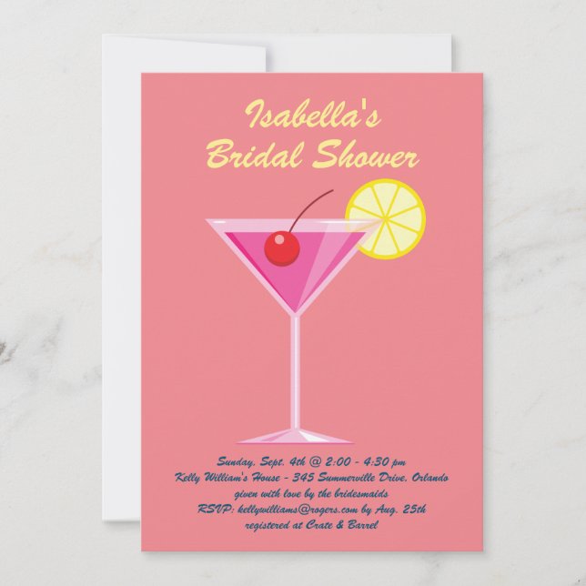 Sunset Beach Bridal Shower Invitation (Front)