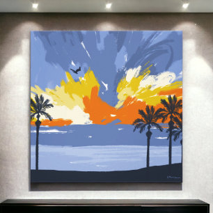 Sunset Beach by © Cathy Thompson Canvas Print