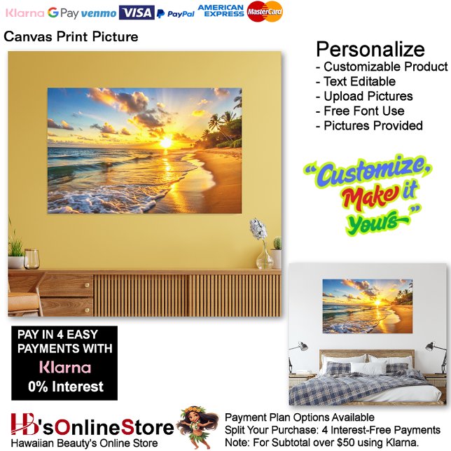 Sunset Beach Canvas Print Picture 2 (Sunset Beach Canvas Print Picture 2.)