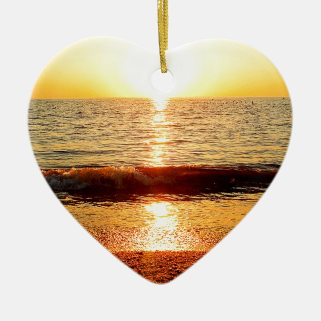 Sunset beach, Cape May NJ Ceramic Tree Decoration (Front)