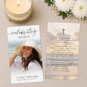 Sunset Beach Celebrating the Life of Prayer Card