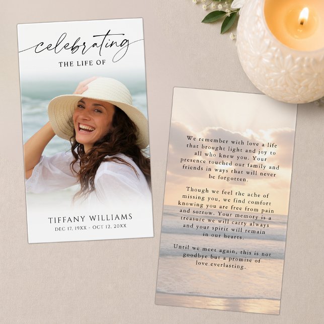 Sunset Beach Celebration of Life Prayer Card (Creator Uploaded)