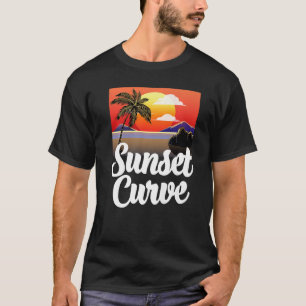 Sunset Beach Curve Women Sunset Love Nature T-Shirt