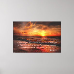 Sunset Beach Do Not Fear Isaiah 41:10 Canvas Print