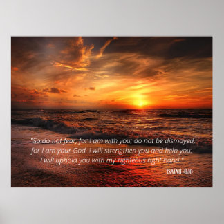 Sunset Beach Do Not Fear Isaiah 41:10 Poster