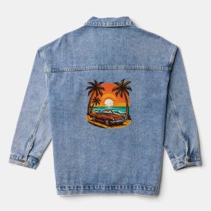 Sunset Beach Drive: Retro Summer Escape Denim Jacket