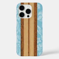Sunset Beach Faux Wood Surfboard Hawaiian Aqua Cas
