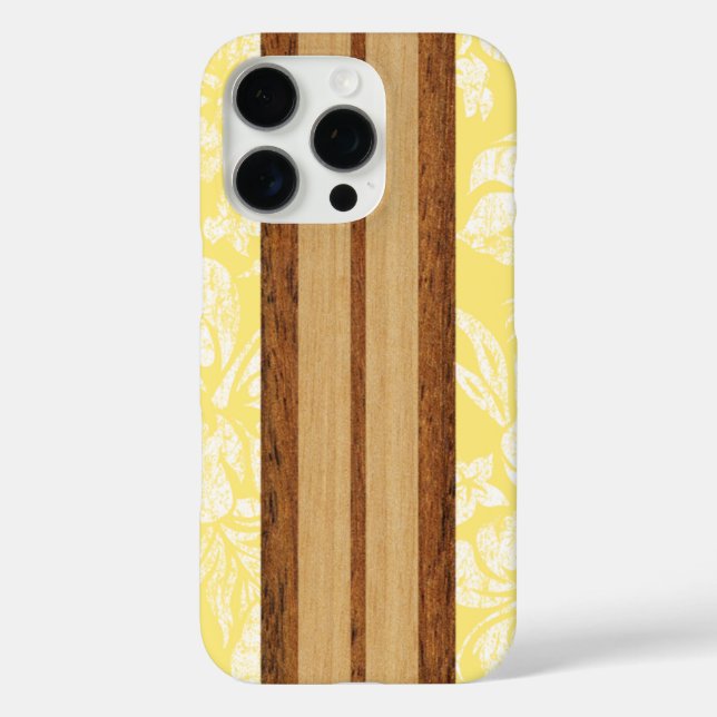 Sunset Beach Faux Wood Surfboard Hawaiian Case-Mate iPhone Case (Back)