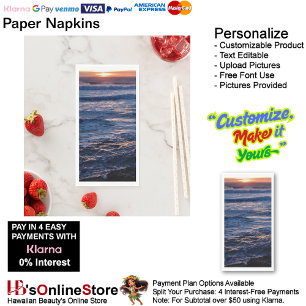 Sunset Beach Guest Towel Paper Napkins 48