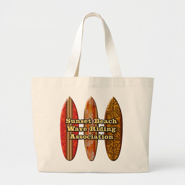 Sunset Beach Hawaiian Surfboards Wave Riders Totes (Front)