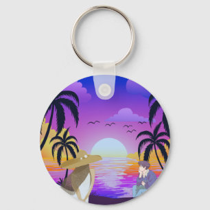 Sunset Beach Keychain