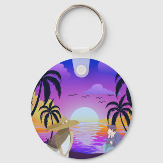 Sunset Beach Keychain