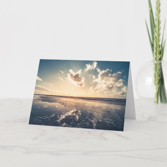 Sunset Beach Landscape Photo Card (Front)
