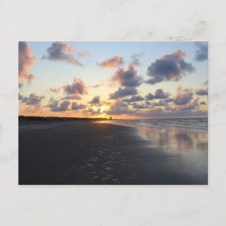Sunset beach morning postcard