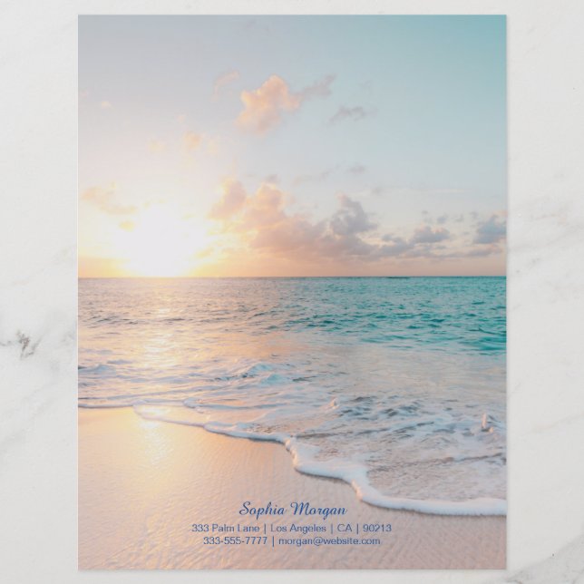 Sunset Beach, Name/Contact Info in Blue (Front)