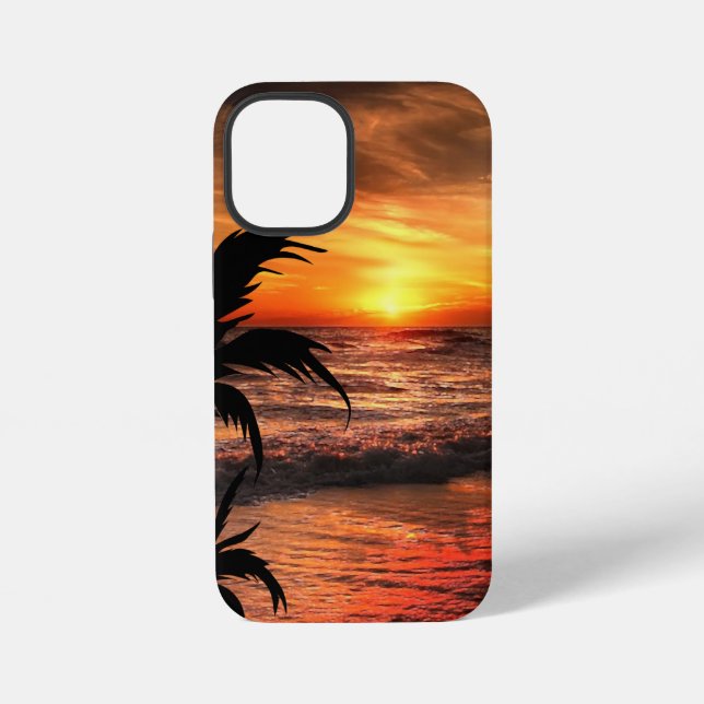 SUNSET BEACH NATURE OCEAN SCENERY iPhone CASE (Back)