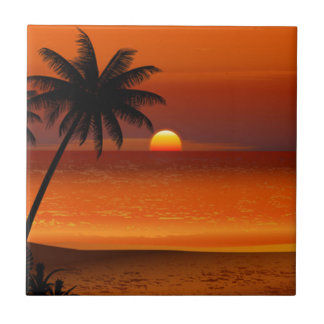 sunset beach oahu hawaii north shore postcard tile