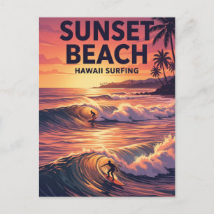 Sunset Beach, Oahu Hawaii Postcard