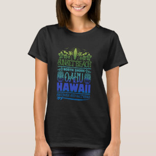 Sunset Beach Oahu North Shore Hawaii Surf Retro Ti T-Shirt