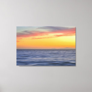 Sunset Beach Ocean Colourful Abstract Art Canvas Print