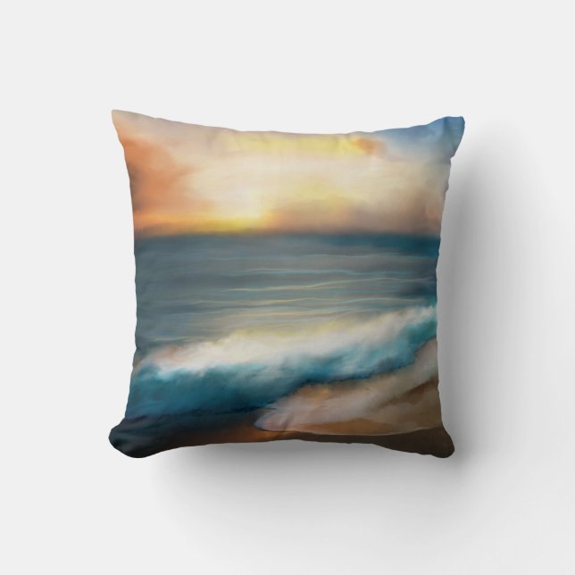 Sunset Beach Ocean Sea View 283 Cushion (Front)