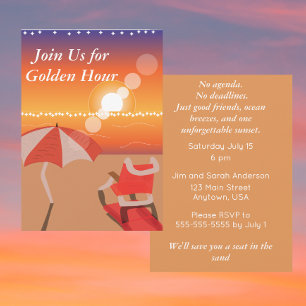 Sunset Beach Party Coastal Any Occasion Invitation