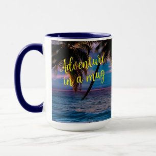 Sunset beach personalised adventure coffee mug