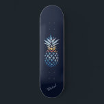 Sunset Beach Pineapple Custom Skateboard<br><div class="desc">A sunset beach and the horizon scene pineapple shape showing a calm ocean. TIP - Pair this with matching items like the bottle, and can coolers in this collection. Add your name or name of guest by clicking the "Personalise" button above. You can also change the background colour to one...</div>