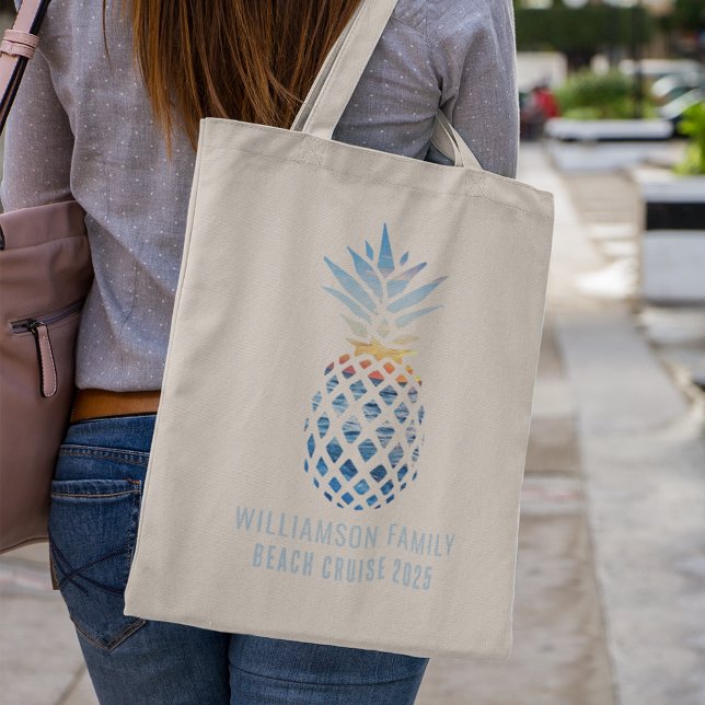 Sunset Beach Pineapple Summer Tropical Cruise Tote Bag (Sunset Beach Pineapple Summer Tropical Cruise Tote Bag)
