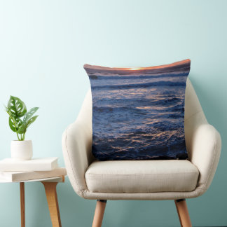 Sunset Beach Polyester Throw Pillow 48