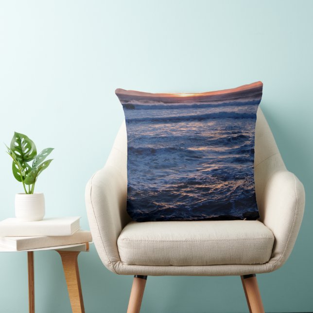 Sunset Beach Polyester Throw Pillow 48 (Chair)