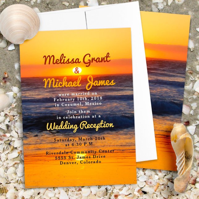 Sunset Beach Post Wedding Reception Only Invite (Creator Uploaded)