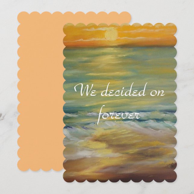 Sunset beach proposal invitation (Front/Back)