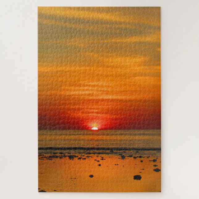 sunset beach reflection jigsaw puzzle (Vertical)