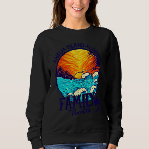 Sunset Beach Retro Amelia Island Florida Family Va Sweatshirt