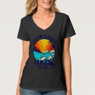 Sunset Beach Retro Destin Florida Family Vacation T-Shirt