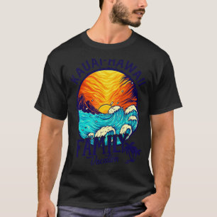 Sunset Beach Retro Kauai Hawaii Matching Family Va T-Shirt