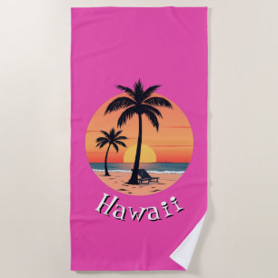 Sunset beach retro towel