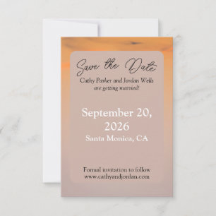Sunset Beach Save the Date Card   Coastal Wedding 