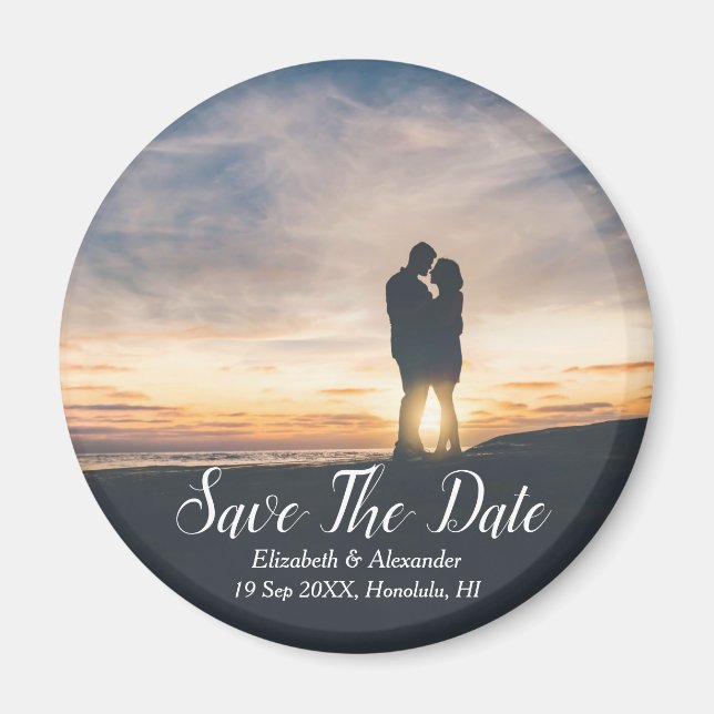Sunset Beach Save The Date Magnet (Front)