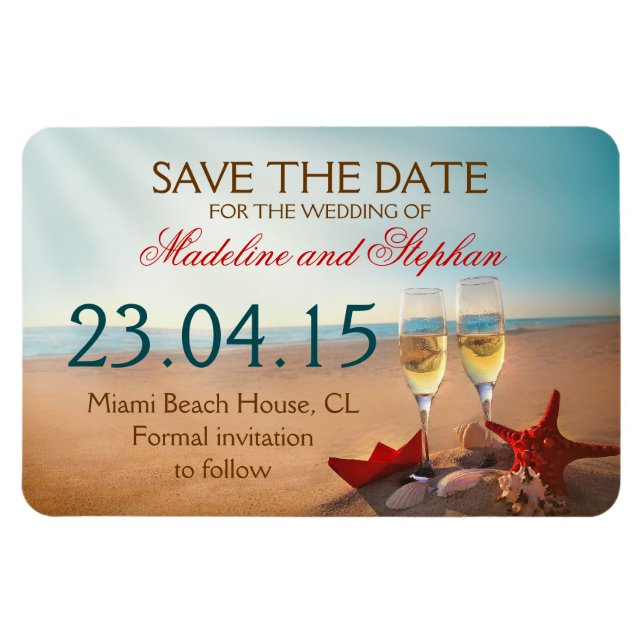 sunset beach save the date magnets (Horizontal)