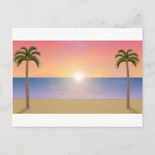 Sunset Beach Scene: Postcard