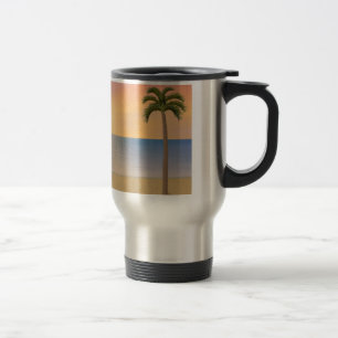 Sunset Beach Scene: Travel Mug