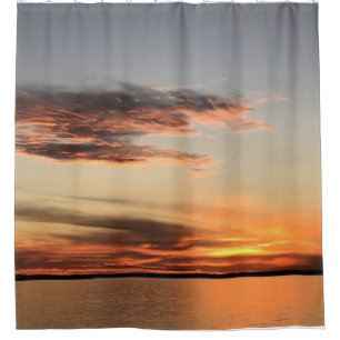 Sunset Beach Sea Water Ocean Summer Sunrise Relax Shower Curtain