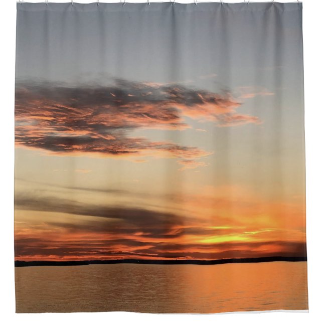 Sunset Beach Sea Water Ocean Summer Sunrise Relax Shower Curtain (Front)